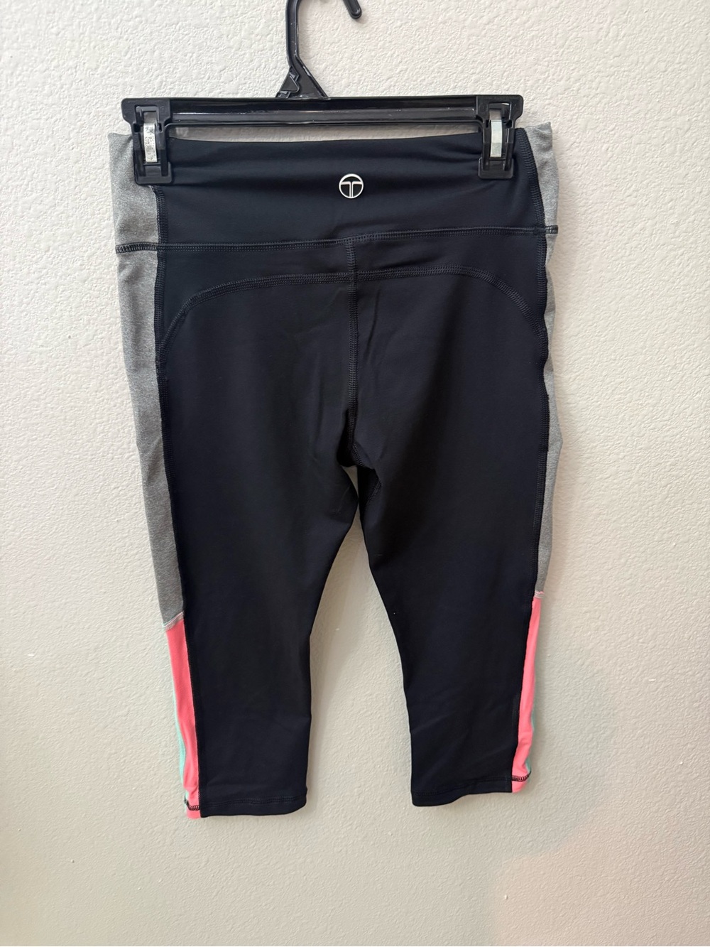 Trina Turk Recreation Pastel Blue & Pink Stripe crop Leggings